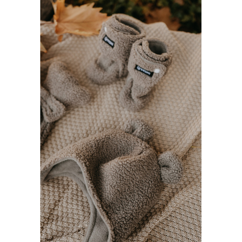 T-TOMI Cap TEDDY Grey (0-3 měsíce)