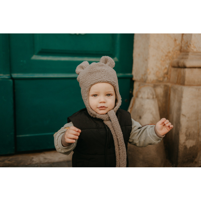 T-TOMI Cap TEDDY Grey (6-9 měsíců)