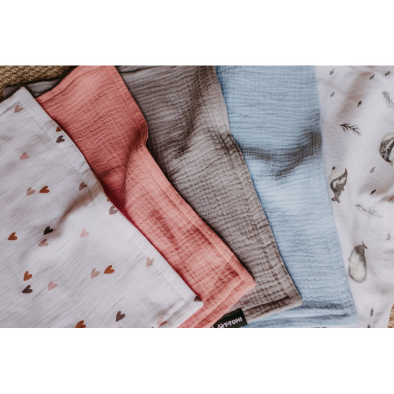 T-TOMI BIO Mušelínová plena pod hlavičku Blue