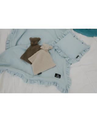 T-TOMI BIO Mušelínová deka s volánkem Blue