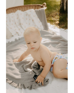 T-TOMI BIO Mušelínová deka s volánkem Pink