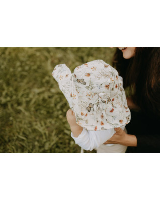 T-TOMI BIO Mušelínový klobouček Meadow (0-6 měsíců)