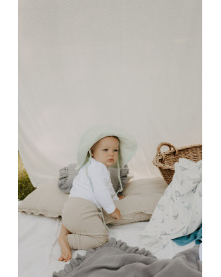 T-TOMI BIO Mušelínový klobouček Mint (6-12 měsíců)