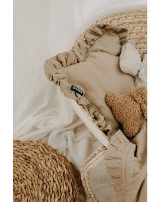 T-TOMI BIO Mušelínový polštářek s volánkem Beige