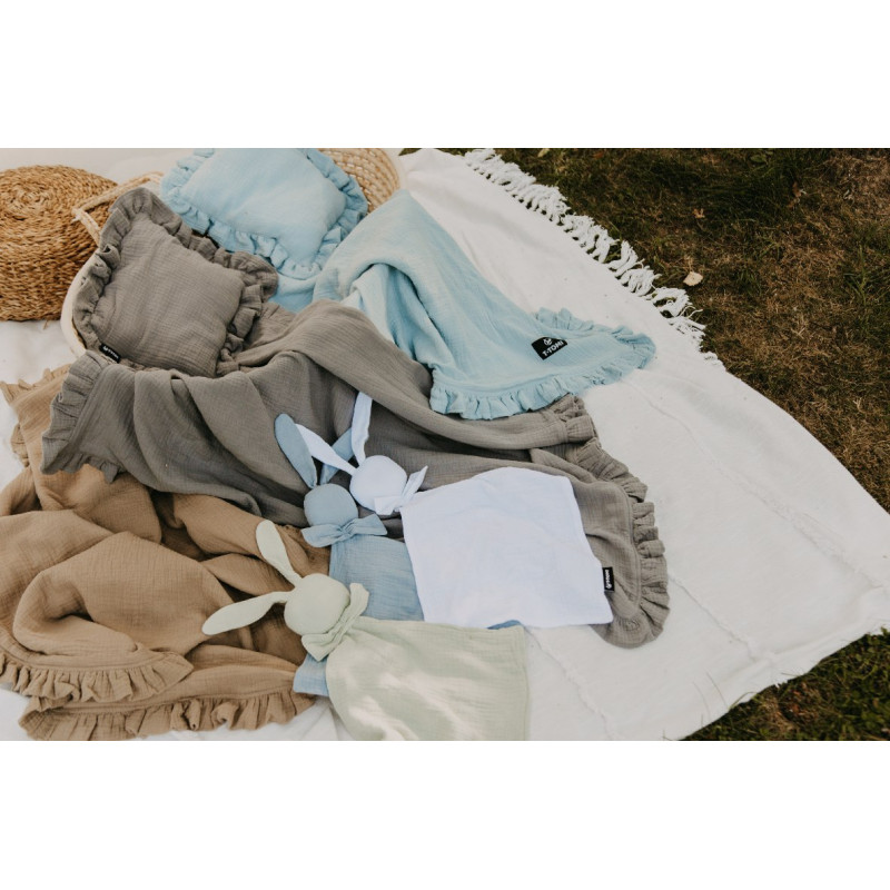 T-TOMI BIO Mušelínový polštářek s volánkem Mint