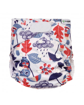 T-TOMI Kalhotková plena AIO - přebalovací set suchý zip Owls