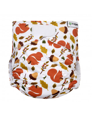 T-TOMI Kalhotková plena AIO - přebalovací set suchý zip Squirells