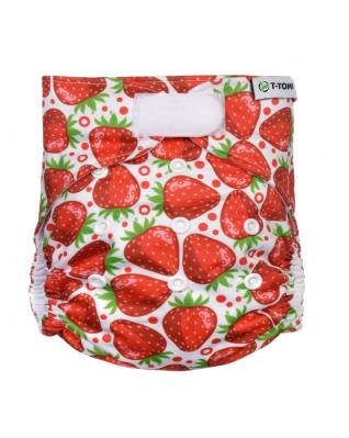 T-TOMI Kalhotková plena AIO - přebalovací set suchý zip Strawberries