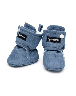 T-TOMI Capáčky Washed DENIM (9-12 měsíců) 