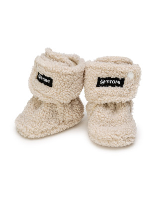 T-TOMI Capáčky TEDDY Cream (9-12 měsíců) WARM