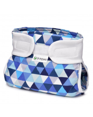 T-TOMI Ortopedické abdukční kalhotky - suchý zip Blue triangles (5-9kg)