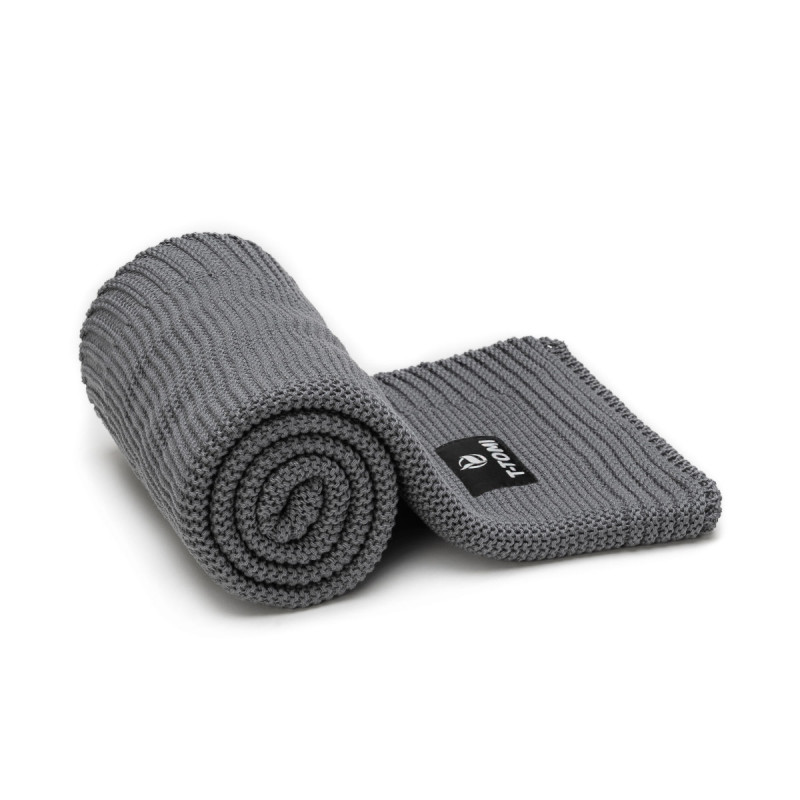 T-TOMI Pletená deka Dark grey waves