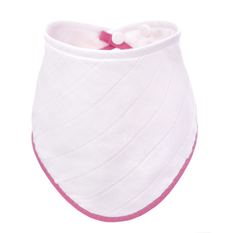 T-TOMI BIO Bambusový slintáček White with pink edging 