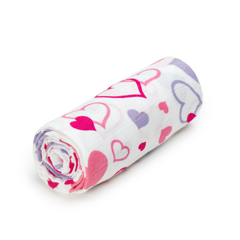 T-TOMI BIO Velká bambusová osuška Hearts