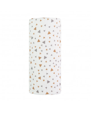 T-TOMI Velká bavlněná TETRA osuška Beige triangles 