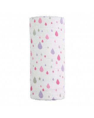 T-TOMI Velká bavlněná TETRA osuška Pink drops